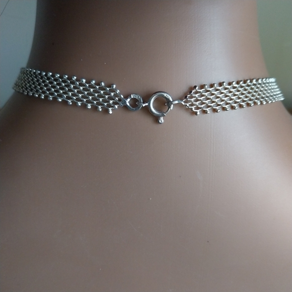 Sterling Silver Italy Choker Necklace - Picture 5 of 12